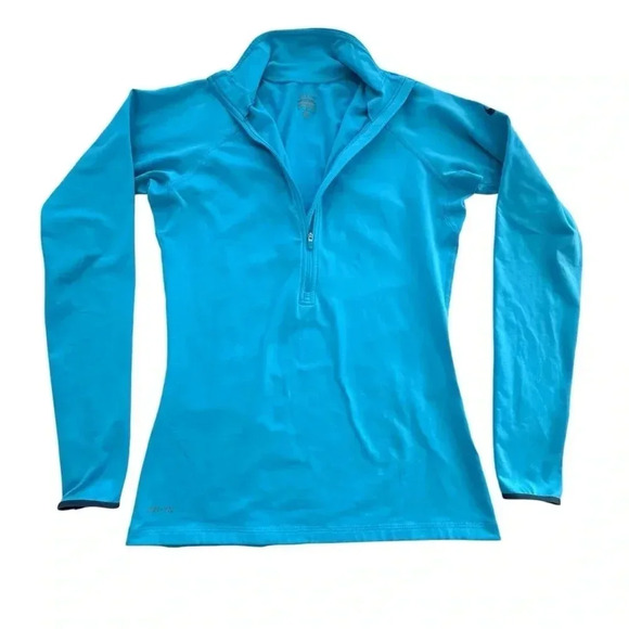 Nike Tops - Nike Blue Pro Medium Dri Fit Half Zip Pullover Running Jacket, Size Medium